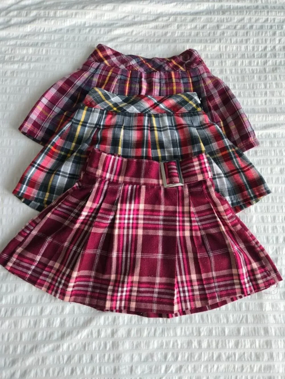 Girls Plaid Skirt Bundle Lot Size 4T & XS Justice Garanimals Pleated School Styl